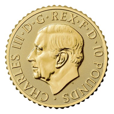 Moneda de Oro Britannia KCIII 2025 1/10 oz reverse