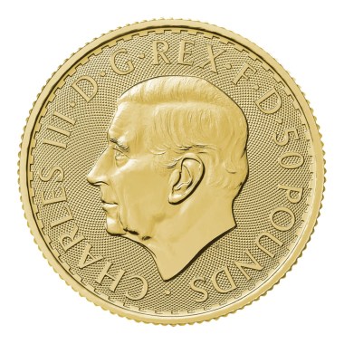 Moneda de Oro Britannia KCIII 2025 1/2 oz reverse