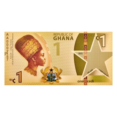 Moneda de Oro 1 Cedi de República de Ghana Justice 1/1000 oz
