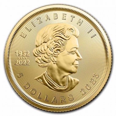 Moneda de Oro Maple Leaf 2023 1/10 oz reverse