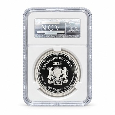 Moneda de Plata Colón NCV PF70 2025 1 oz reverso