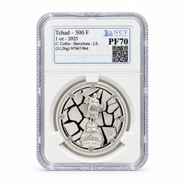 Moneda de Plata Colón NCV PF70 2025 1 oz