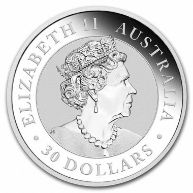 Moneda de Plata Kookaburra 2022 1 kg reverse