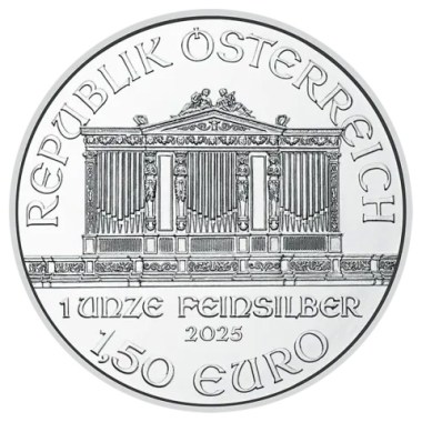 Moneda de Plata Filarmónica 2025 1 oz reverse