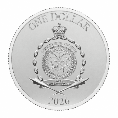Moneda de Plata Capitán América  2026 1/2 oz reverso