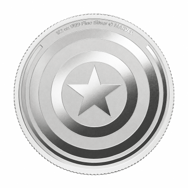 Moneda de Plata Capitán América  2026 1/2 oz