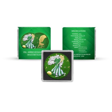 Moneda de Plata American Eagle -Space Metal IV Green- 2023 1 oz capsula