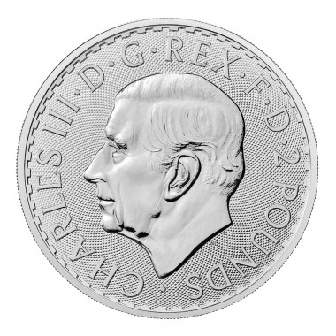 Moneda de Plata Britannia KCIII 2025 1 oz reverse