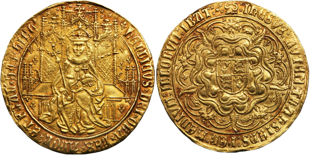 Soberano de Enrique VII, c. 1494. Stacks Bowers