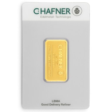 Lingote de Oro C Hafner de 1/4oz