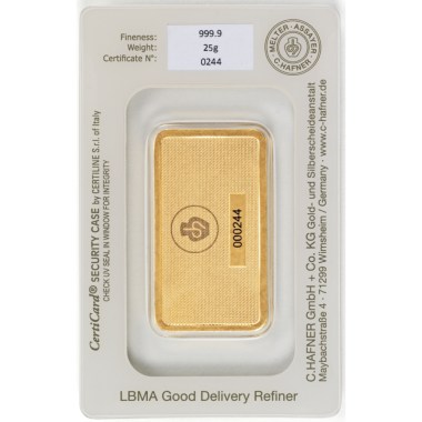 Lingote de Oro C Hafner 25g