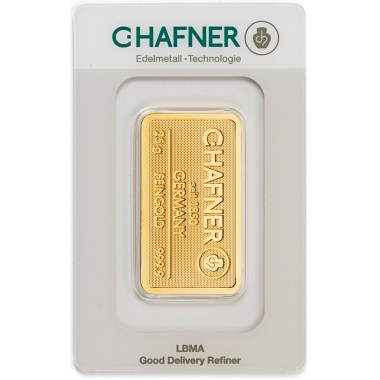Lingote de Oro C Hafner 25g
