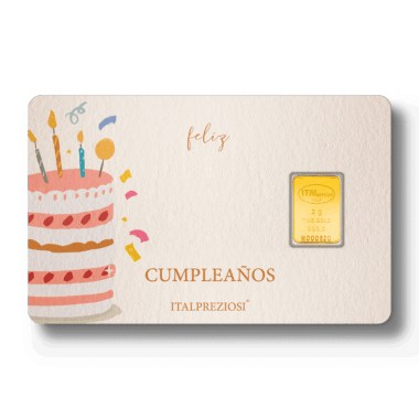 Lingote de Oro Italpreziosi -Cumpleaños- de 2g