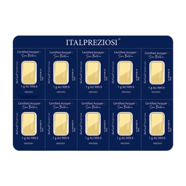 Lingote de Oro Italpreziosi Multipack de 10 x 1g