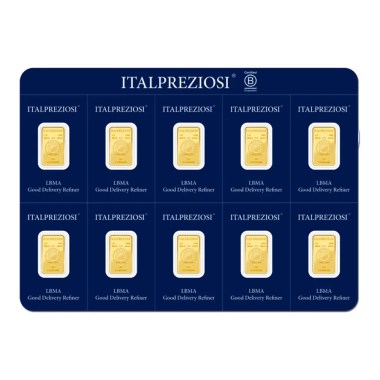 Lingote de Oro Italpreziosi Multipack de 10 x 1g