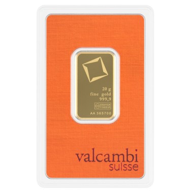 Lingote de Oro Valcambi de 20g