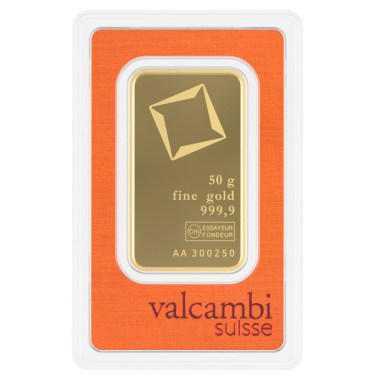 Lingote de Oro Valcambi de 50g