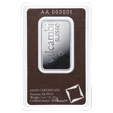 Lingote de Paladio Valcambi de 1oz