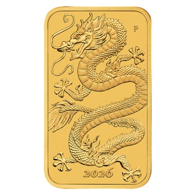 Moneda de Oro Dragón Rectangular 2026 1 oz