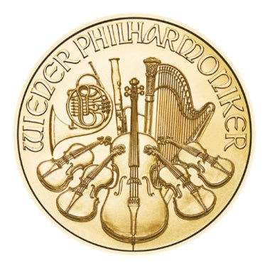 Moneda de Oro Filarmónica 2026 1/10 oz reverse