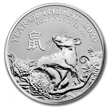 Moneda de Plata Año de la Rata UK 2020 1 oz