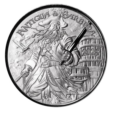 Moneda de Plata EC8 Antigua y Barbuda - Pirata contrabandista de Ron 2025 1 oz