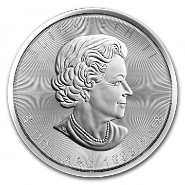 Moneda de Plata Maple Leaf 30 aniversario 2018 1 oz