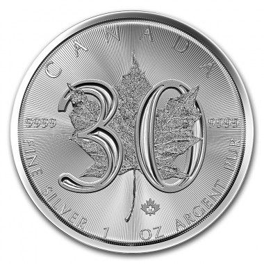 Moneda de Plata Maple Leaf 30 aniversario 2018 1 oz
