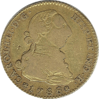 Moneda Carlos III 2 Escudos Oro 1788 Madrid M 6,77 g