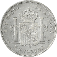 Moneda Alfonso XIII 5 Pesetas Plata 1893 PGV 24,59 g