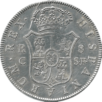 Moneda Fernando VII 8 Reales Plata 1809 Cataluña SF 26,90 g