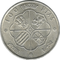 Moneda Estado Español 100 Pesetas Plata 1966 18,99 g