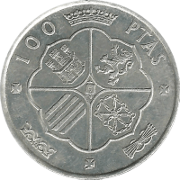 Moneda Estado Español 100 Pesetas Plata 1966 19,21 g
