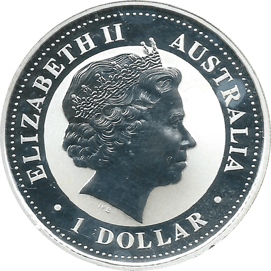 Moneda Australia Dolar Plata 2004 Serie Lunar I Mono 1 oz
