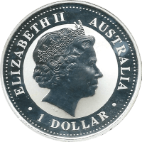 Moneda Australia Dolar Plata 2005 Serie Lunar I Gallo 1 oz