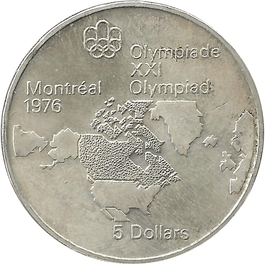 Moneda Canadá 5 Dolares Plata Monedas Olimpiadas Montreal 99,99 g