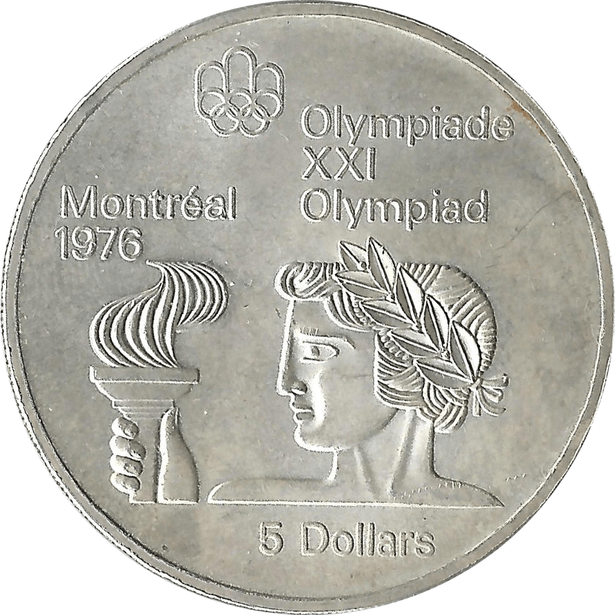 Moneda Canadá 5 Dolares Plata Monedas Olimpiadas Montreal 99,99 g