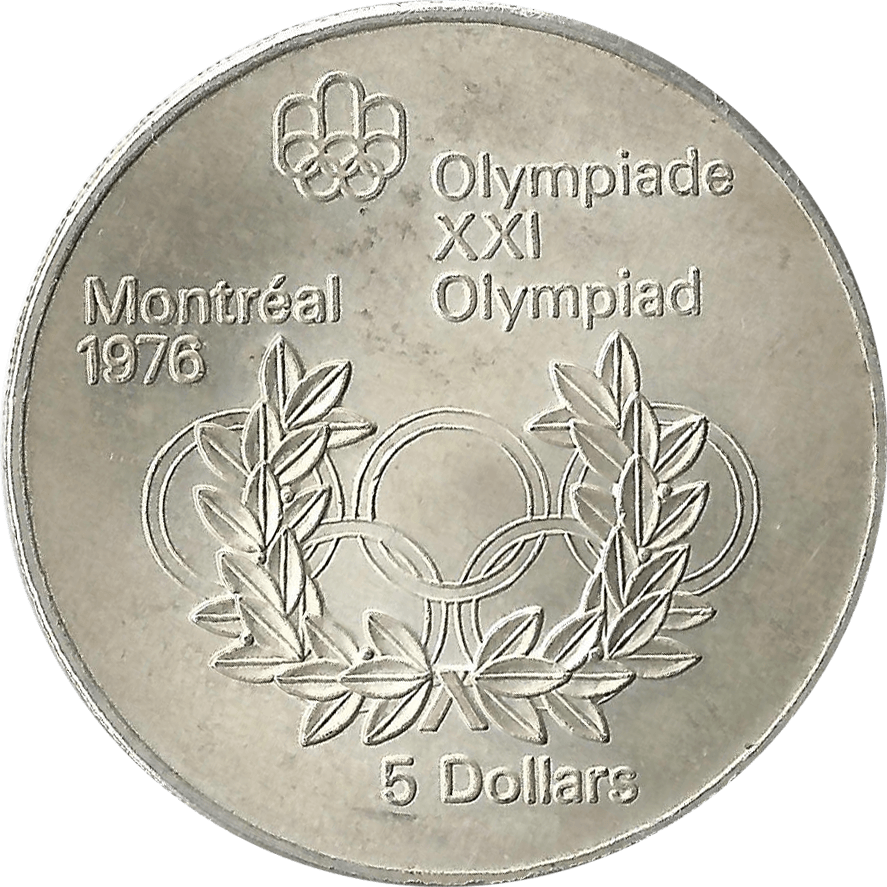 Moneda Canadá 5 Dolares Plata Monedas Olimpiadas Montreal 99,99 g
