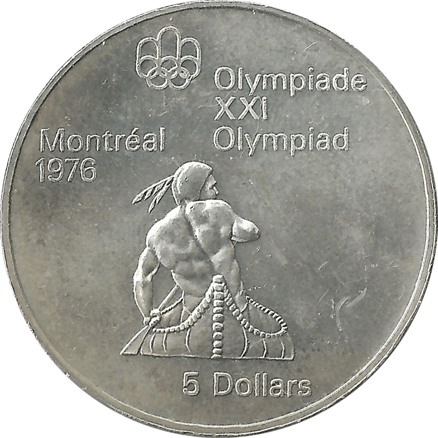 Moneda Canadá 5 Dolares Plata Monedas Olimpiadas Montreal 99,99 g