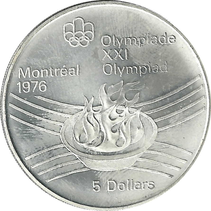 Moneda Canadá 5 Dolares Plata Monedas Olimpiadas Montreal 99,99 g