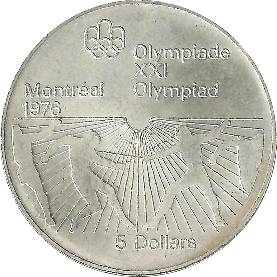 Moneda Canadá 5 Dolares Plata Monedas Olimpiadas Montreal 99,99 g