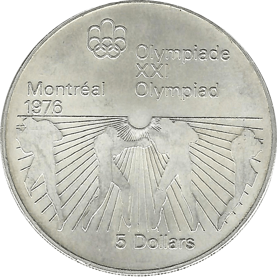 Moneda Canadá 5 Dolares Plata Monedas Olimpiadas Montreal 99,99 g