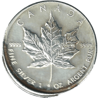 Moneda Canadá 5 Dolares Plata 2013 Maple Leaf Cospel defectuoso 1 oz
