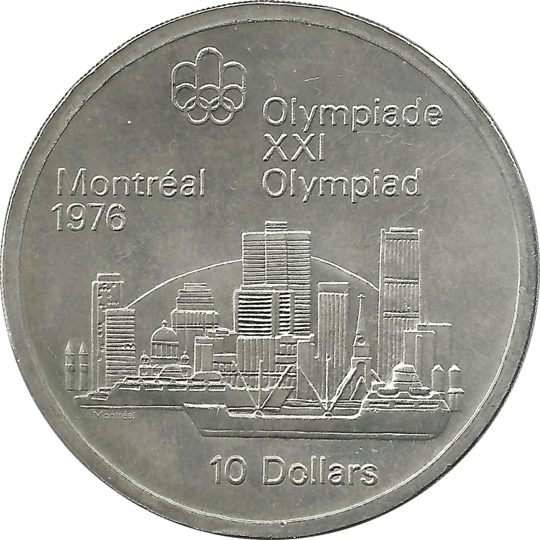 Moneda Canadá 10 Dolares Plata Monedas Olimpiadas Montreal 99,99 g