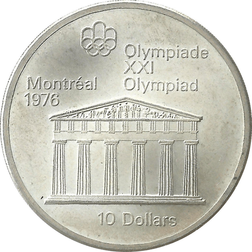 Moneda Canadá 10 Dolares Plata Monedas Olimpiadas Montreal 99,99 g