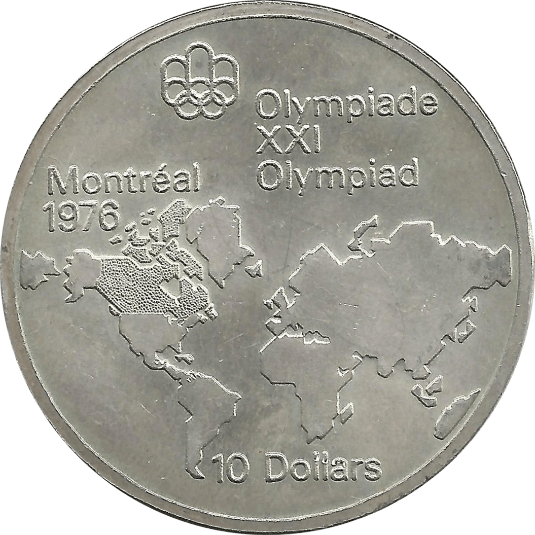 Moneda Canadá 10 Dolares Plata Monedas Olimpiadas Montreal 99,99 g