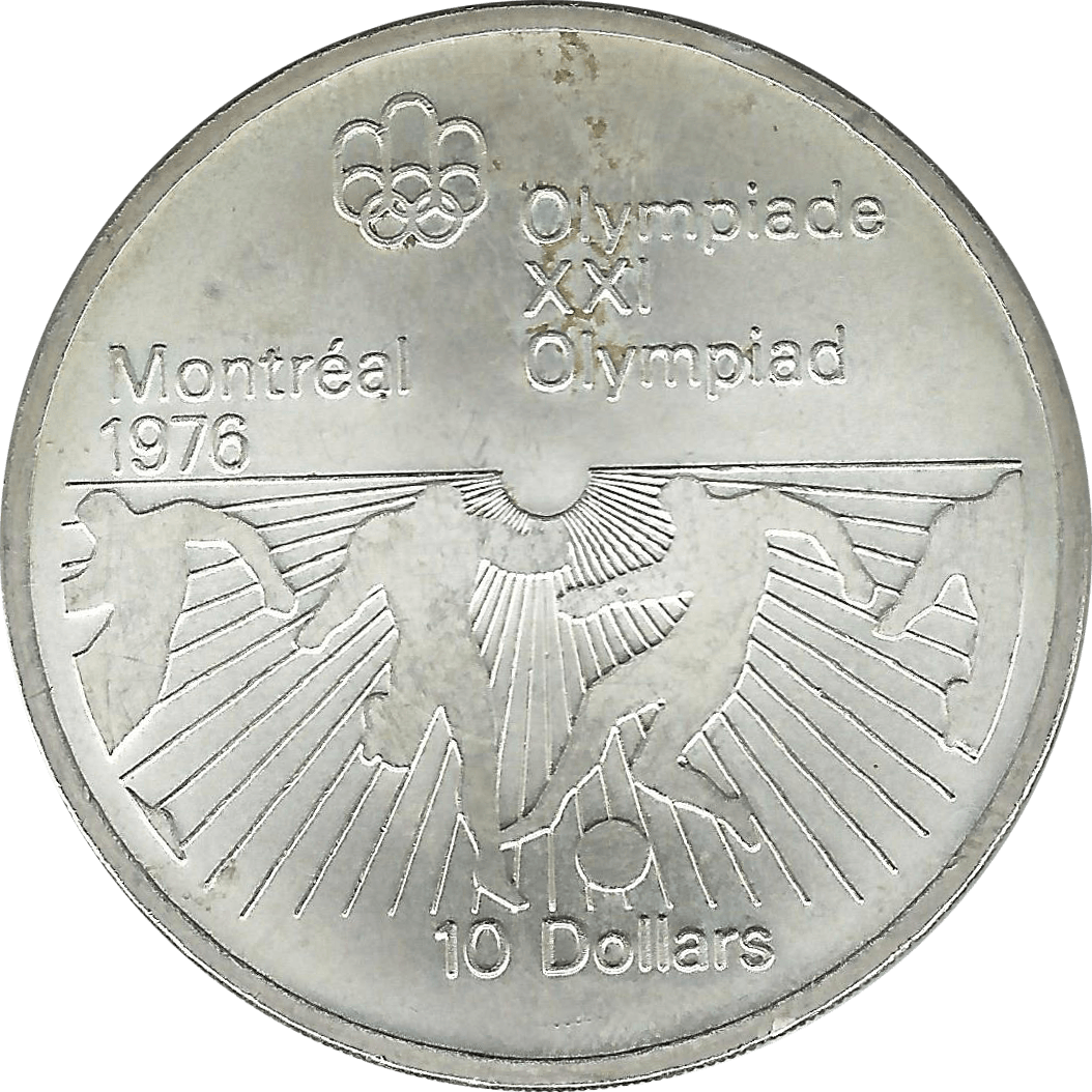 Moneda Canadá 10 Dolares Plata Monedas Olimpiadas Montreal 99,99 g