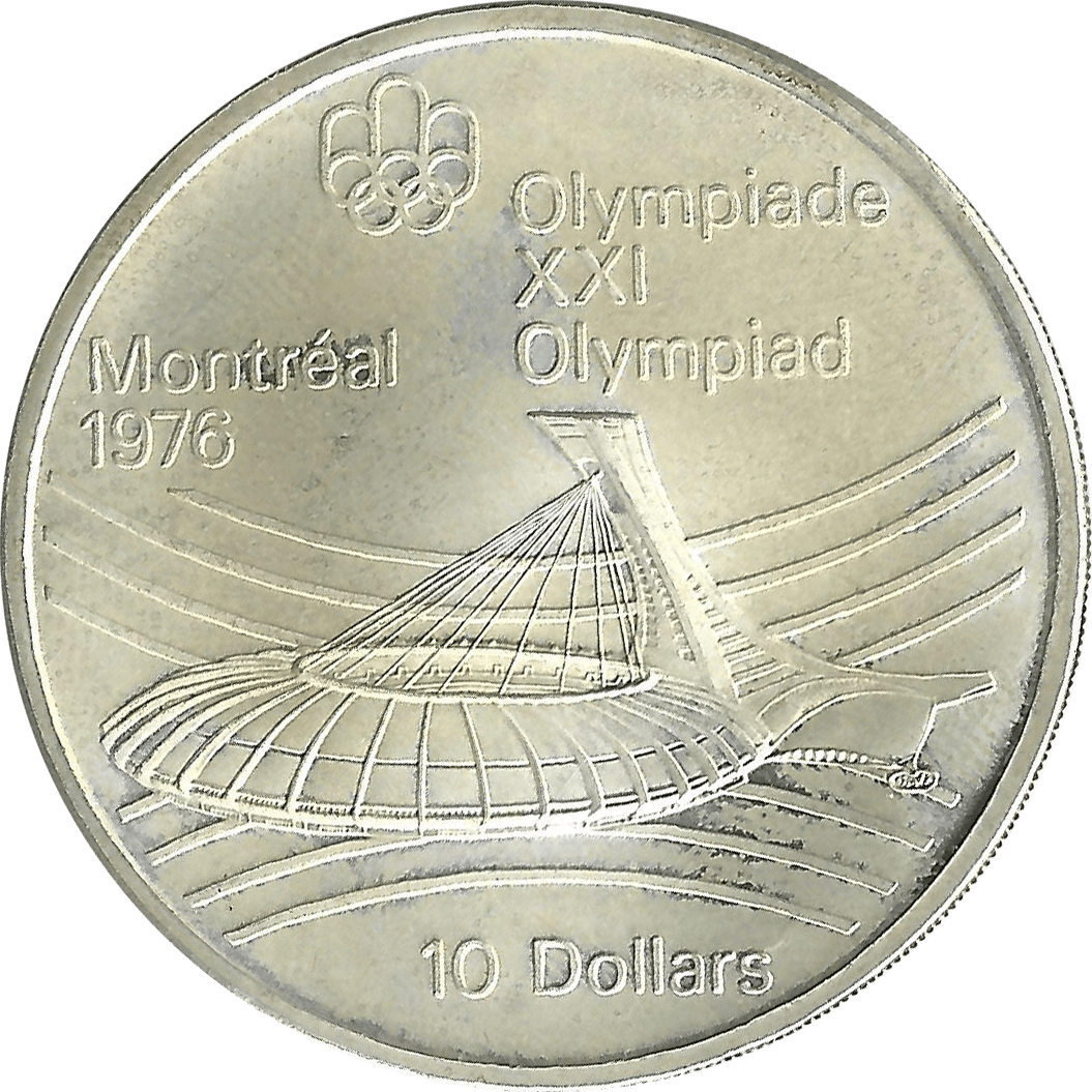 Moneda Canadá 10 Dolares Plata Monedas Olimpiadas Montreal 99,99 g