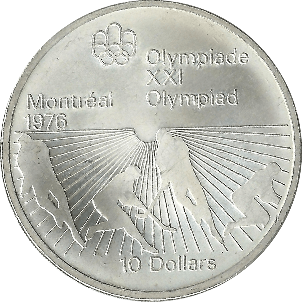 Moneda Canadá 10 Dolares Plata Monedas Olimpiadas Montreal 99,99 g