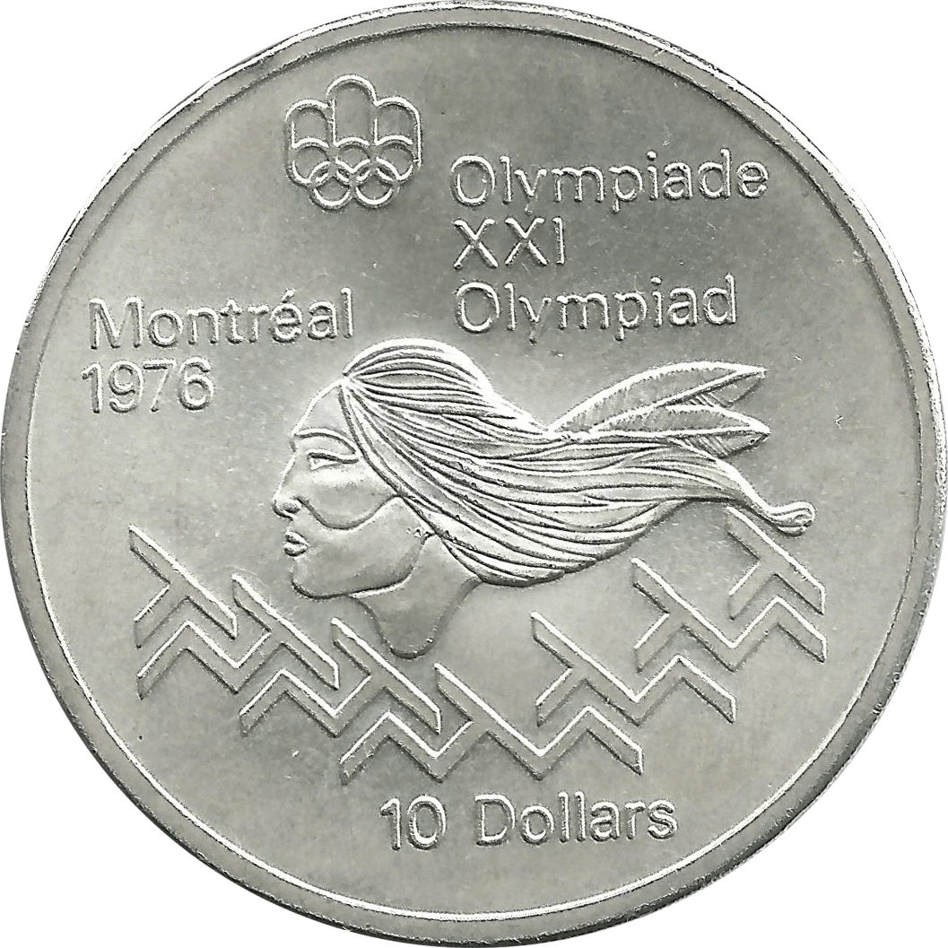 Moneda Canadá 10 Dolares Plata Monedas Olimpiadas Montreal 99,99 g